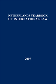 Netherlands Yearbook of International Law - Volume 38, 2007